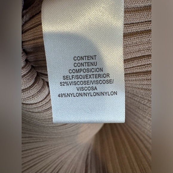 WAYF NWT Women’s Alexi Long Sleeve Rib Mauve Elegant Tan Ribbed Dress Size M - Picture 7 of 9